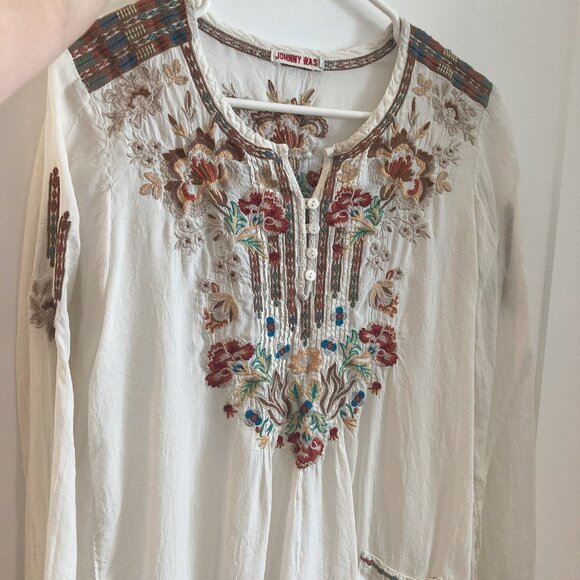 Johnny Was Women's Floral Sheet Embroidered Tunic Small - Picture 2 of 5
